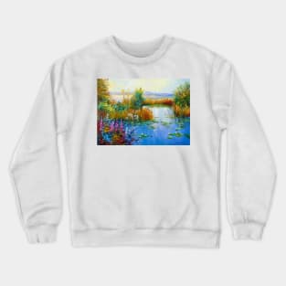 Flowers by the pond Crewneck Sweatshirt